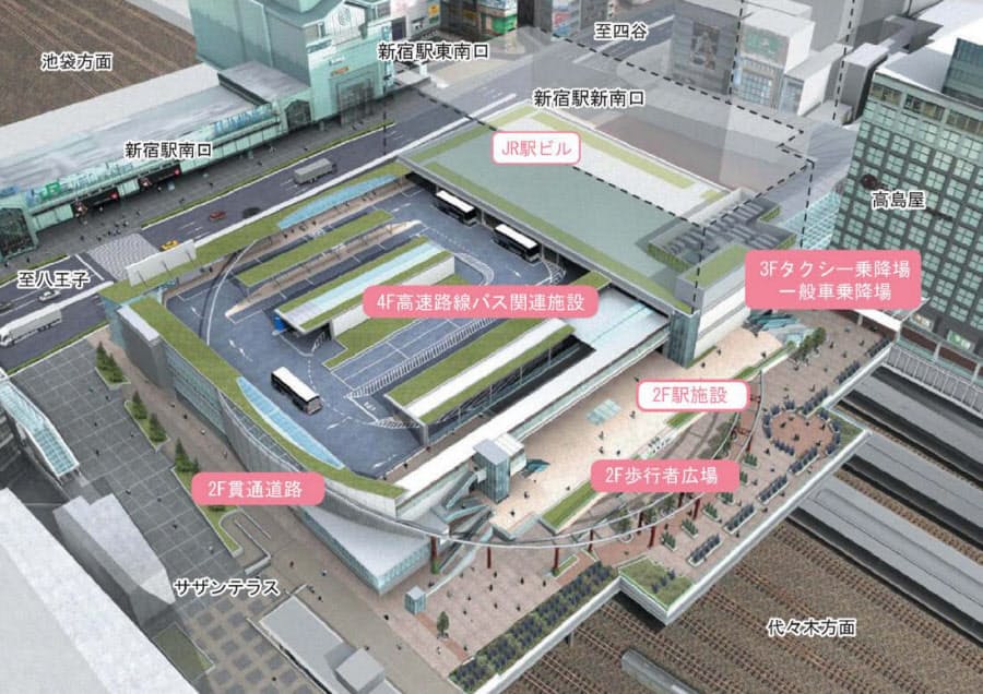 新宿南口 線路上に巨大ターミナル 大新宿駅 が実現 Nikkei Style