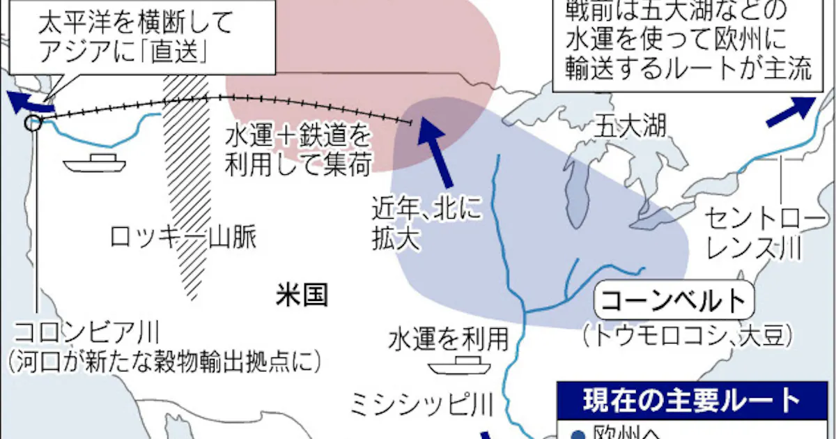 米穀物 アジア輸出迅速に 日本経済新聞