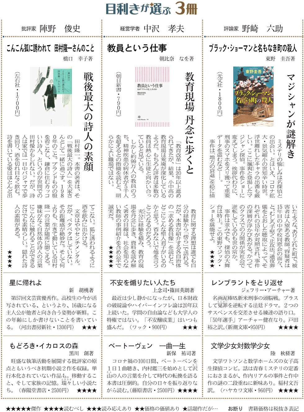 今週の3冊一覧 日本経済新聞 今週の3冊一覧 日本経済新聞