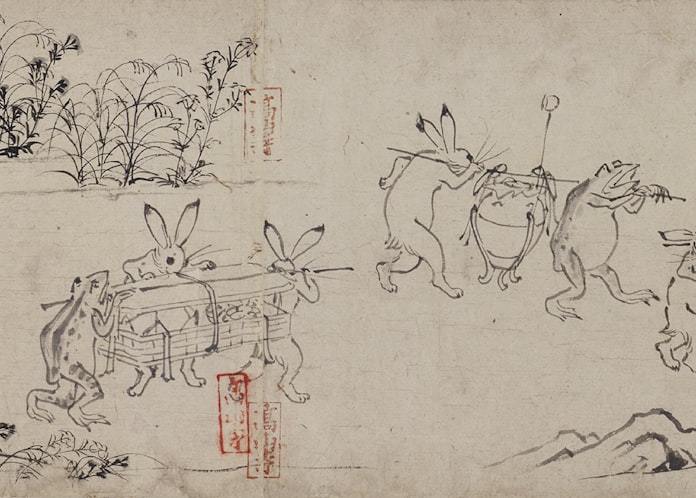 10 鳥獣人物戯画 甲巻 部分 日本経済新聞 10 鳥獣人物戯画 甲巻 部分 日本経済新聞