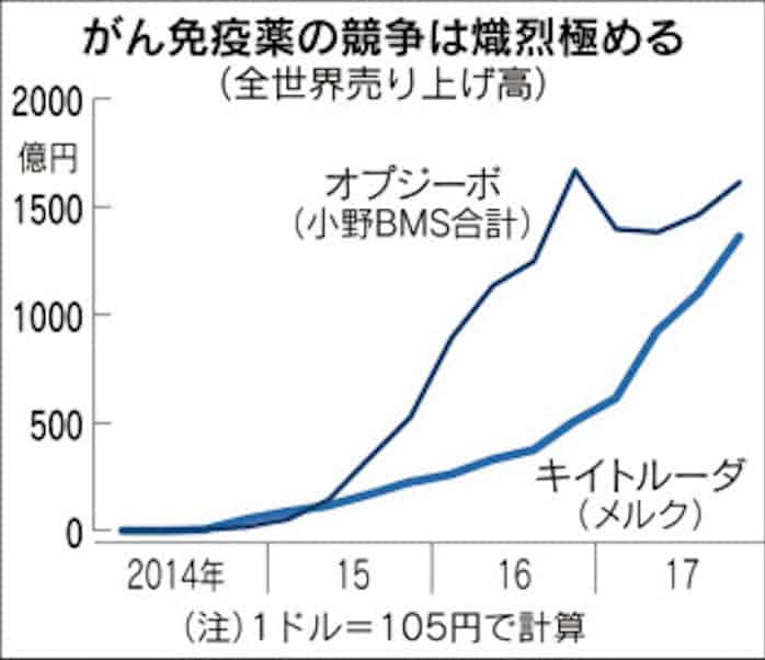 小野薬vs米メルク 肺がん免疫薬 2強火花 日本経済新聞