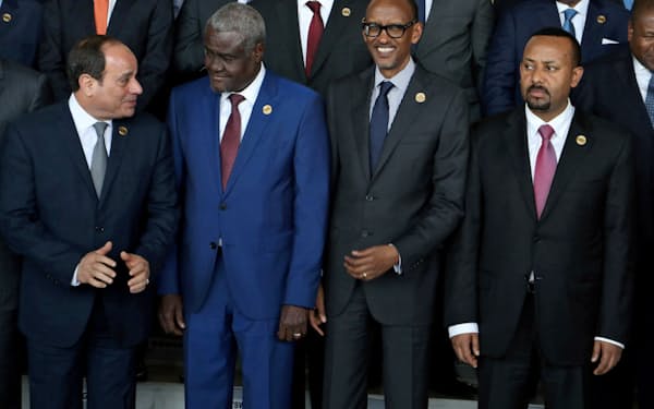 アフリカは大陸自由貿易圏の発足を宣言した（2月のアフリカ連合の首脳会議）=ロイター

