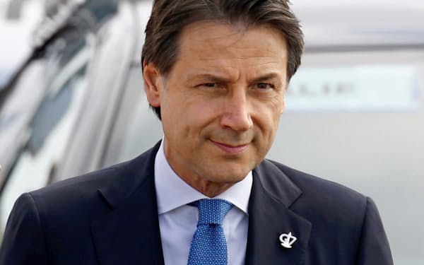 イタリアのコンテ首相（24日、仏ビアリッツ）=ロイター

