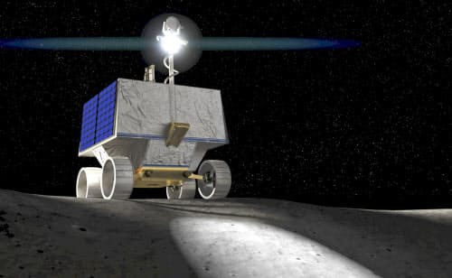 NASAが2022年に月の南極に送る無人探査車「バイパー」の想像図=NASA提供・共同

