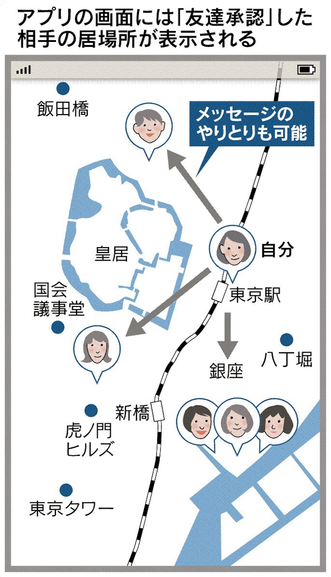 位置情報共有 潜む危険 日本経済新聞