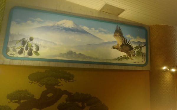 一富士二鷹三茄子が描かれる「ふくの湯」大黒天のペンキ絵(東京都文京区)
                                                        