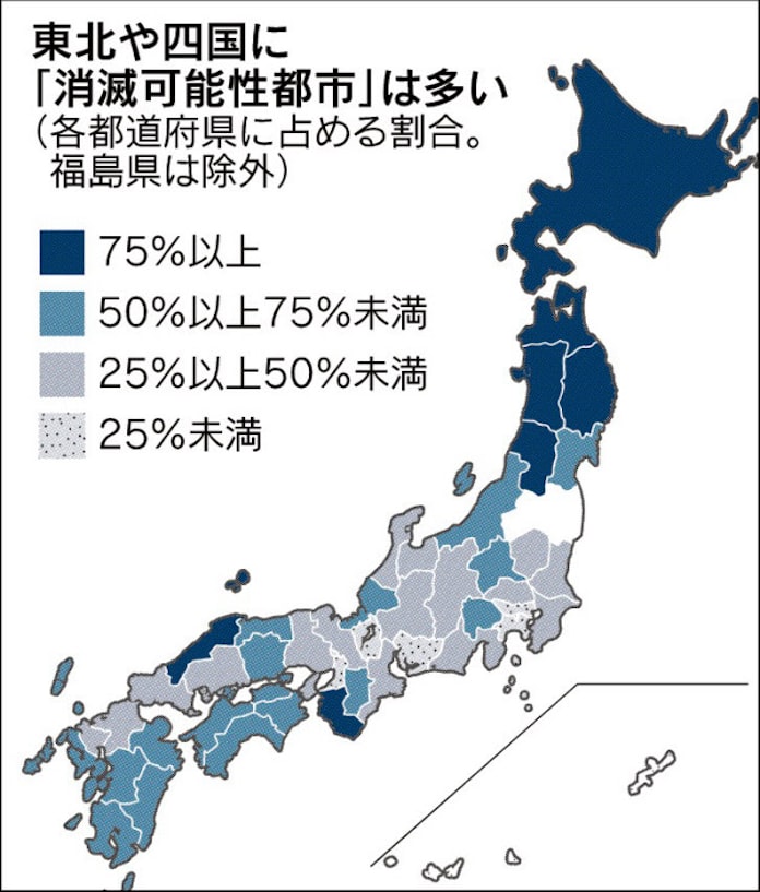 数字で知る日本経済2（1）896の消滅可能性都市: 日本経済新聞