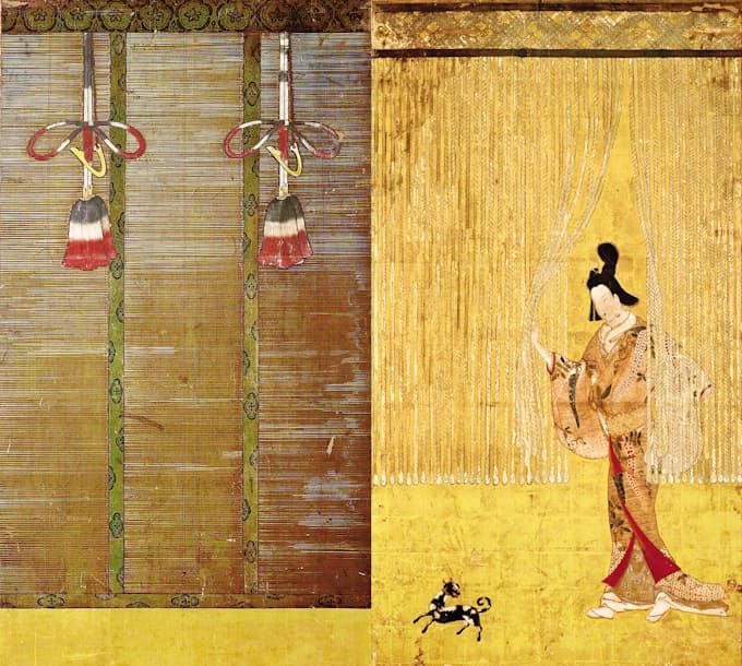 6 縄暖簾図屏風 日本経済新聞