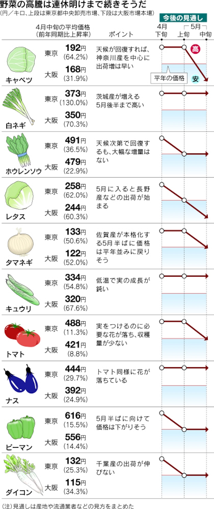野菜高騰で店頭様変わり 冷凍3割増 ジュースも人気 日本経済新聞