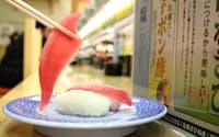 すし全品を「ワサビ抜き」で提供するくら寿司(東京都板橋区のセブンタウン小豆沢店)