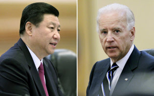 中国の習近平国家主席(左)とバイデン米副大統領=共同 中国の習近平国家主席(左)とバイデン米副大統領=共同
