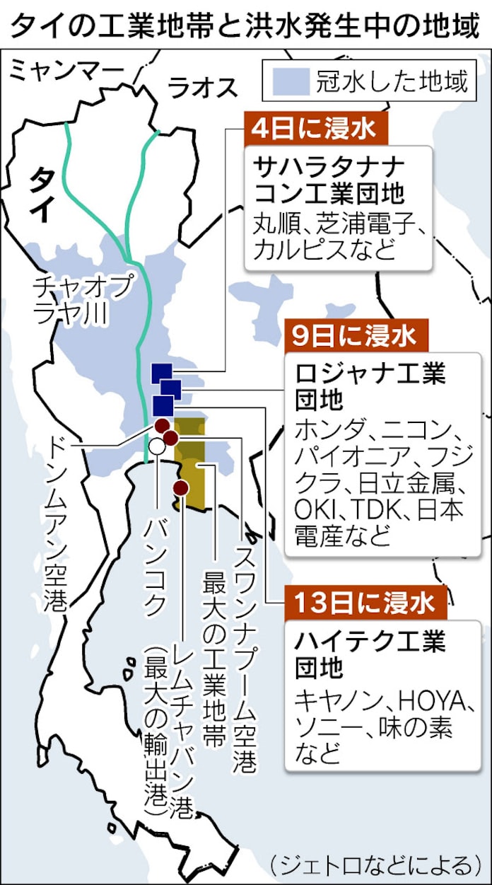 タイ洪水被害拡大 治水計画の迷走で混乱に拍車 日本経済新聞