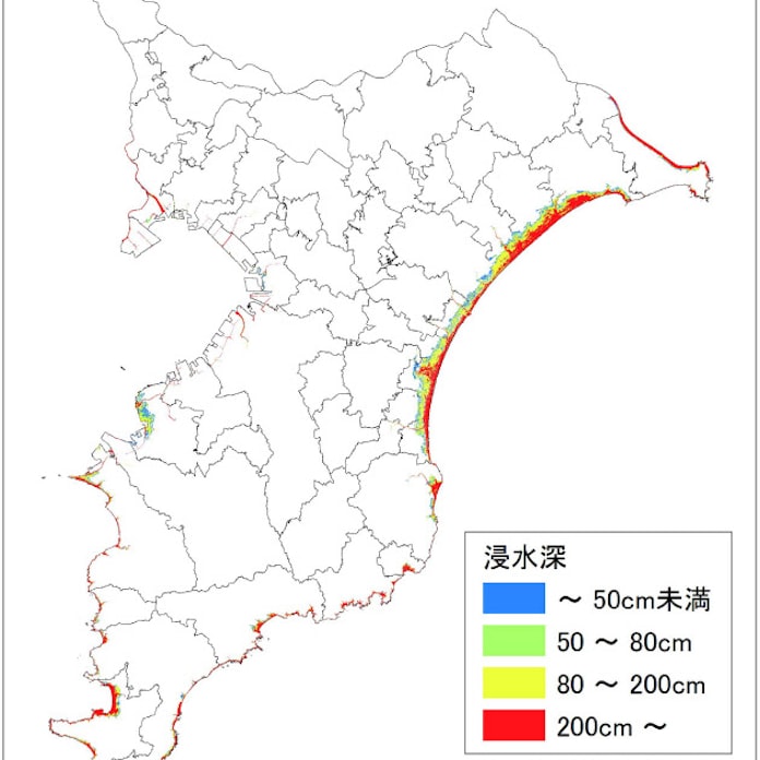 津波 海岸から3キロでも浸水被害 千葉県予測 日本経済新聞