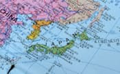 中国の地図では北方領土が日本領として色分けされている（池上氏提供）