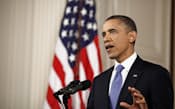オバマ大統領は連邦最高裁の見解に歓迎声明を発表した(6月28日、ワシントン)=UPI共同