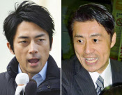 大阪・ミナミで街頭演説する小泉進次郎自民党青年局長(7日)=共同 大阪・ミナミで街頭演説する小泉進次郎自民党青年局長(7日)=共同
