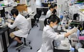 京都大学iPS細胞研究所の実験室(2012年5月、京都市左京区)