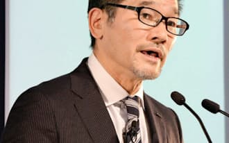 13年4～12月期決算を発表する発表する田川丈二執行役員（2月10日、横浜市）
