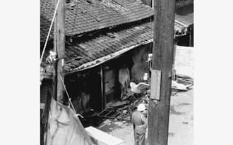 1966年6月、一家4人の遺体が見つかった現場=静岡県清水市(現静岡市清水区)