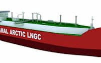 新造の砕氷LNG船で北極海を航行する(船舶イメージ図)