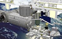 国際宇宙ステーションの宇宙実験施設「きぼう」のイメージ=宇宙航空研究開発機構（JAXA）提供