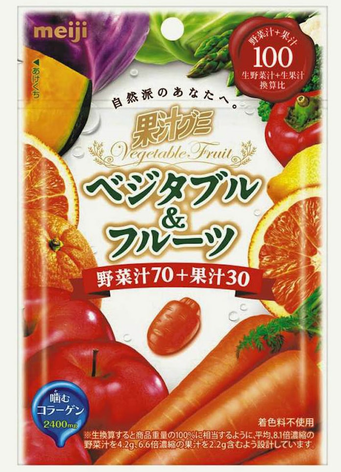 野菜11種と果汁を凝縮したグミ 明治 日本経済新聞 野菜11種と果汁を凝縮したグミ 明治 日本経済新聞
