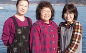 起業した南三陸の母ちゃんたち（左から成沢さん、松岡さん、阿部さん）