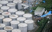 汚染水が漏洩した東京電力福島第1原発の地上タンク