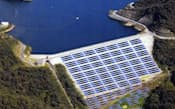 兵庫県姫路市の神谷ダムでは太陽光パネルを敷き詰める（完成予想図）