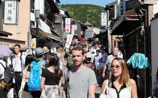 欧州の客が長く滞在し支出を増やした（京都市）
