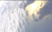 5月21日に発射した弾道ミサイルに搭載したカメラの映像（北朝鮮の朝鮮中央テレビより）
