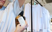 体臭測定器「クンクン　ボディ」を試せる消臭機能つきシャツ売り場（東京都港区の「ニュートラルワークス　バイ　ゴールドウイン」）