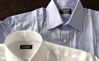 スマホで採寸したシャツ(左)と英国のチャールズ皇太子担当者が採寸したシャツ(右)の仕上がり寸は首回り以外大差はなかった