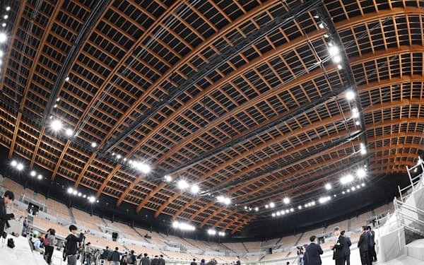 有明体操競技場は東京五輪の新設会場で最も多く木材を使用している（東京都江東区）