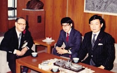 1972年ごろ、遠山さん(左)、与謝野先生(右)と