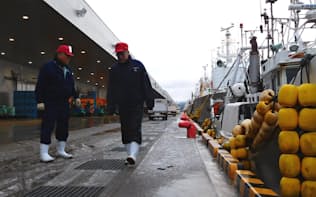 宮城県石巻市に完成した大型の魚市場は、衛生管理を徹底して欧米へ売り込みを狙う
