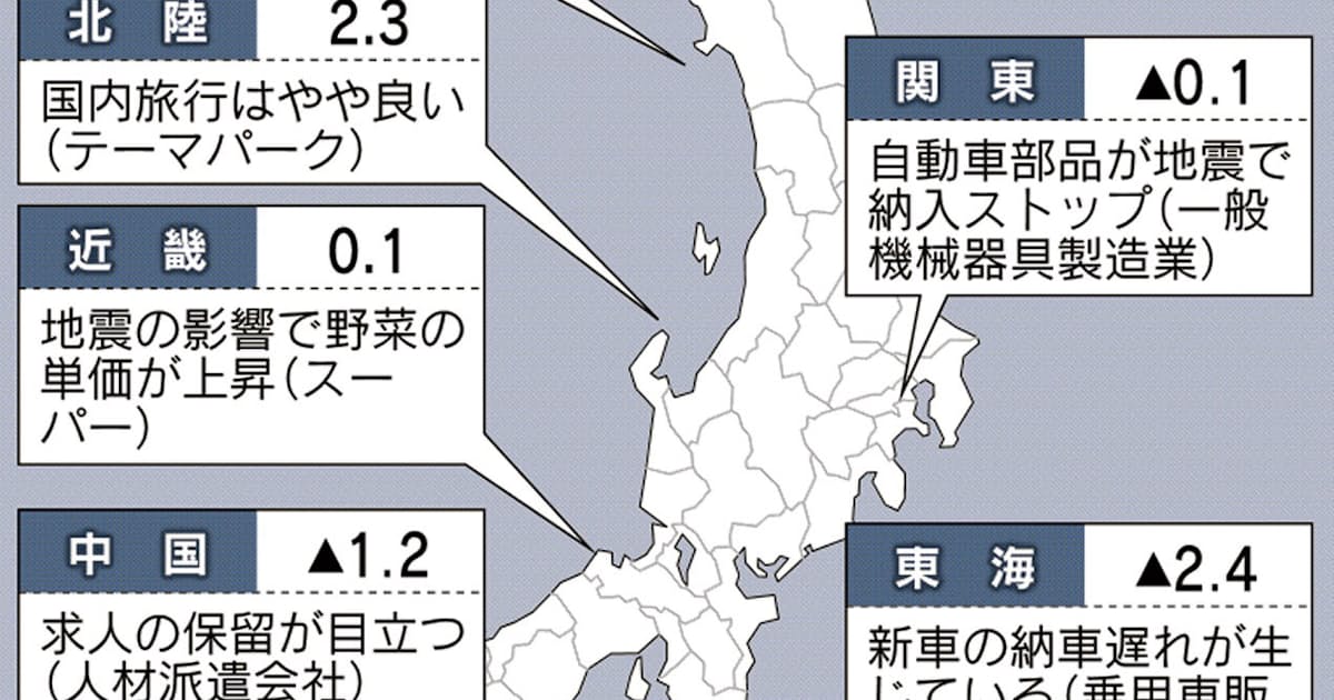 街角景気、熊本地震で4月悪化　生産・消費に影響 - 日本経済新聞