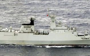 中国海軍のフリゲート艦（2012年に公開）=防衛省統合幕僚監部提供