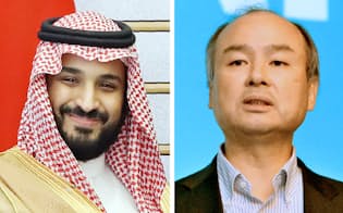 サウジアラビアのムハンマド・ビン・サルマン副皇太子とソフトバンクグループの孫社長