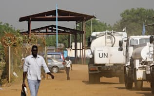 陸上自衛隊の宿営地があるPKO施設（11日、南スーダン・ジュバ）=共同