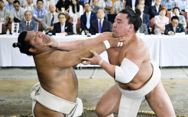 稀勢の里ら3横綱 相撲取らず 横審稽古総見 写真 共同 日本経済新聞 稀勢の里ら3横綱 相撲取らず 横審稽古総見 写真 共同 日本経済新聞