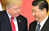 トランプ米大統領（左）と中国の習近平国家主席=共同