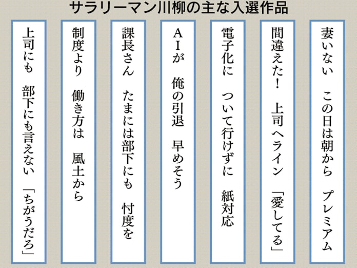 サラリーマン川柳 入選100句 第一生命が発表 日本経済新聞 サラリーマン川柳 入選100句 第一生命が発表 日本経済新聞