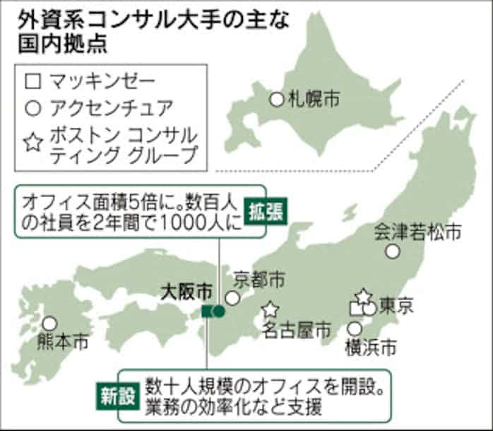 外資コンサル 関西開拓 マッキンゼーが大阪に新拠点 日本経済新聞