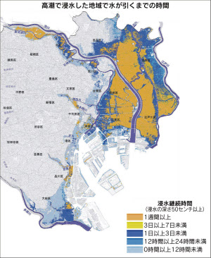 スーパー台風 高潮で東京23区の3割浸水 都が想定 日本経済新聞