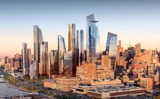 三井不動産が参画する米ニューヨーク市の再開発計画「ハドソンヤード」（完成イメージ）
