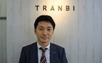 高橋社長は成長著しいトランビを分社化しスタートアップとして独立運営する（東京・港）