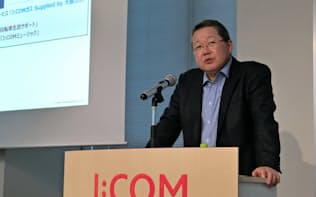JCOMの井村社長は「動画配信と組むことで双方に相乗効果が生まれる」と話した（6日、東京都千代田区）