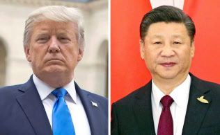 トランプ米大統領(左、ロイター)と中国の習近平国家主席 トランプ米大統領(左、ロイター)と中国の習近平国家主席