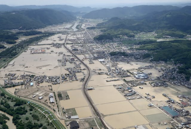 岡山県倉敷市真備町では洪水ハザードマップが予測した浸水区域と今回の浸水区域がおおむね同じだった